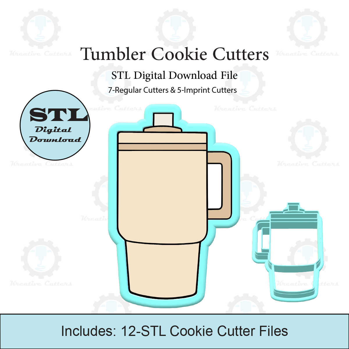 Tumbler Cookie Cutters | Standard & Imprint Cutters Included | STL Files