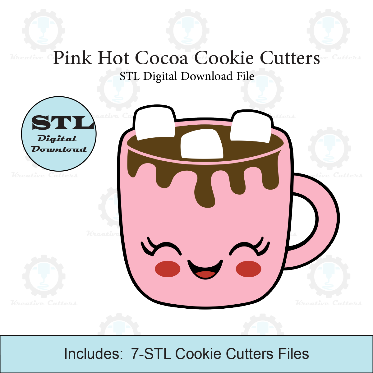 Pink Hot Cocoa Cookie Cutter | STL File