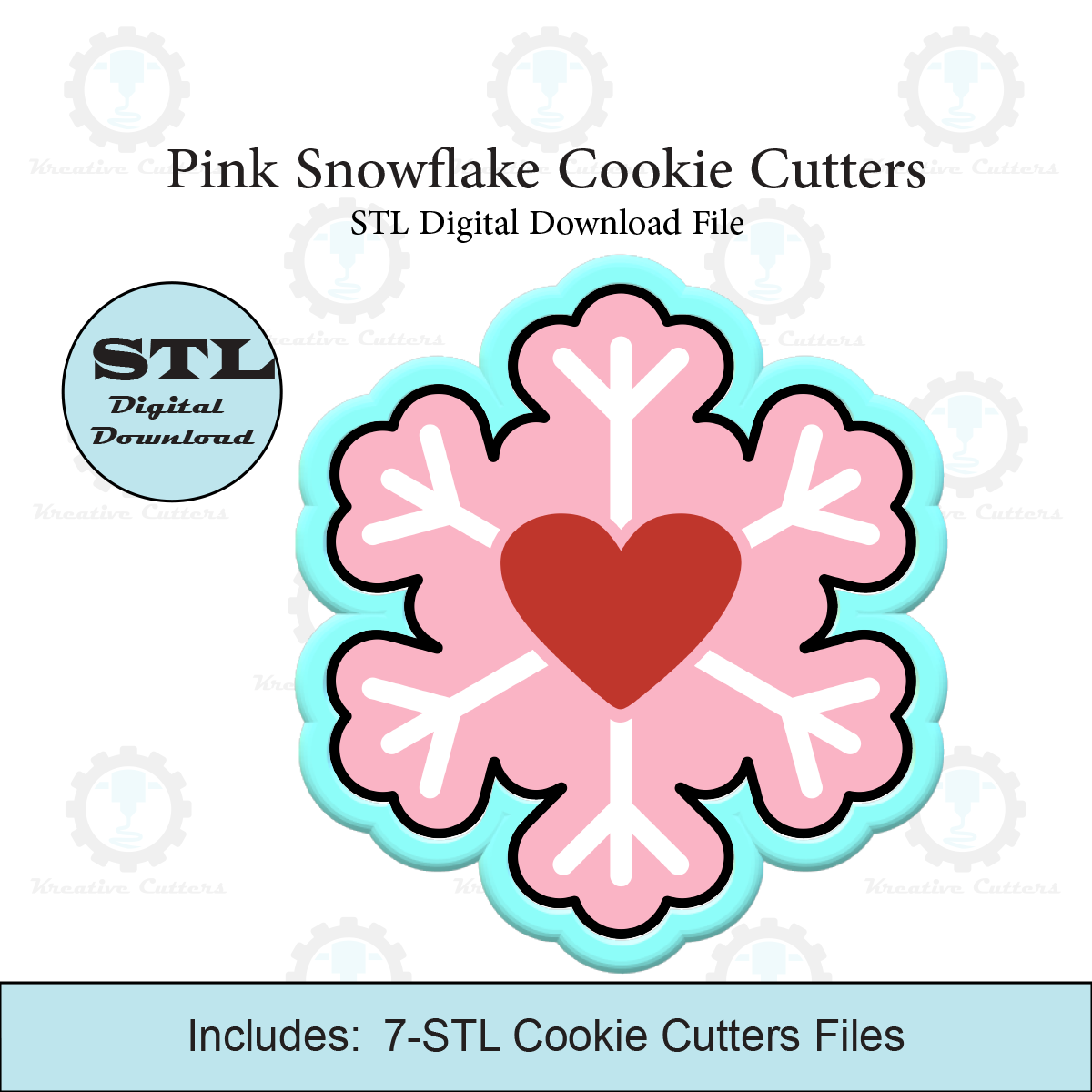 Pink Snowflake Cookie Cutter | STL File
