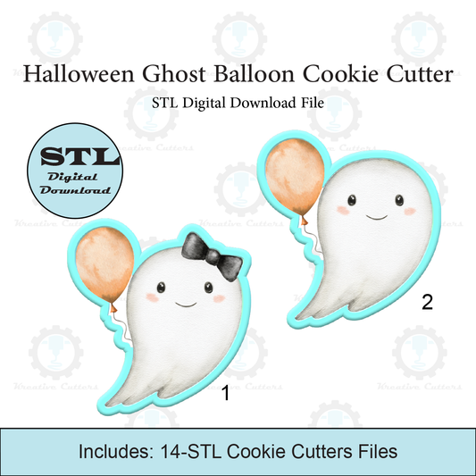 Halloween Ghost Balloon Cookie Cutter | STL File