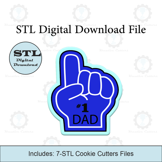 DAD Foam Finger Cookie Cutters | STL File