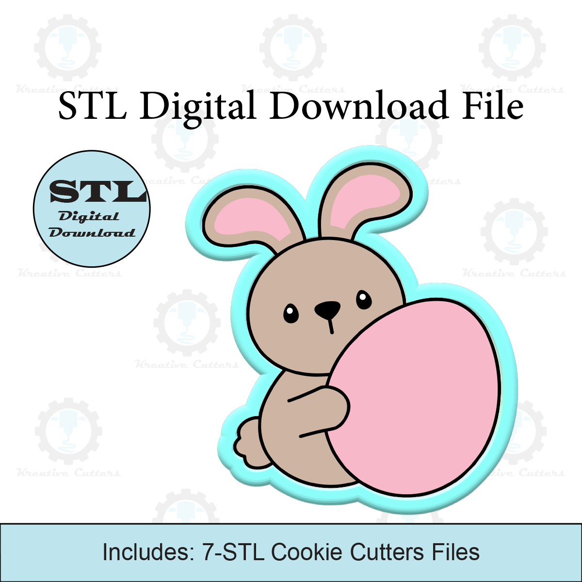 Bunny Holding Egg Cookie Cutter | STL File
