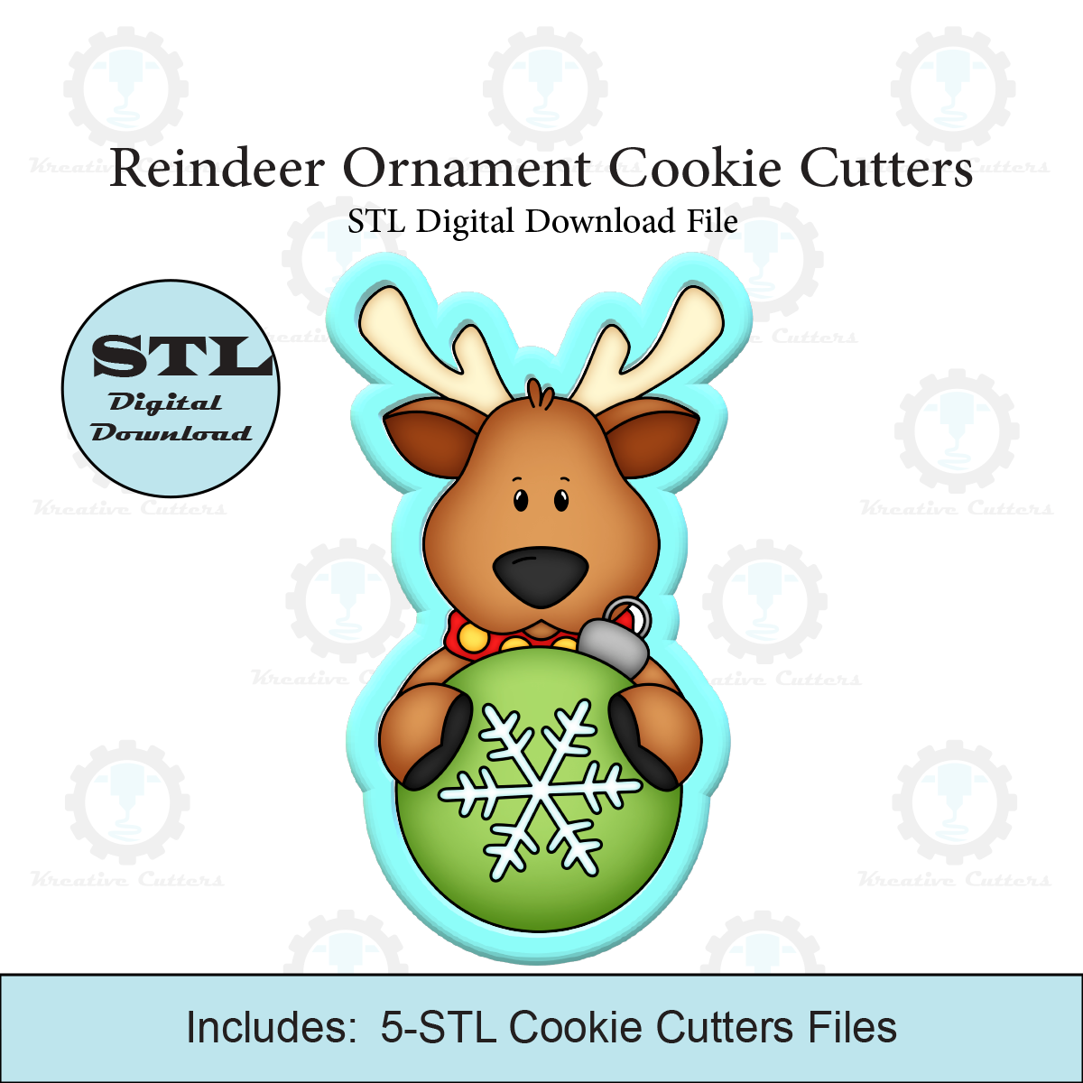 Reindeer Ornament Cookie Cutters | STL File