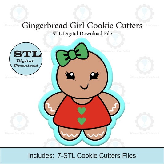 Gingerbread Girl Cookie Cutters | STL File