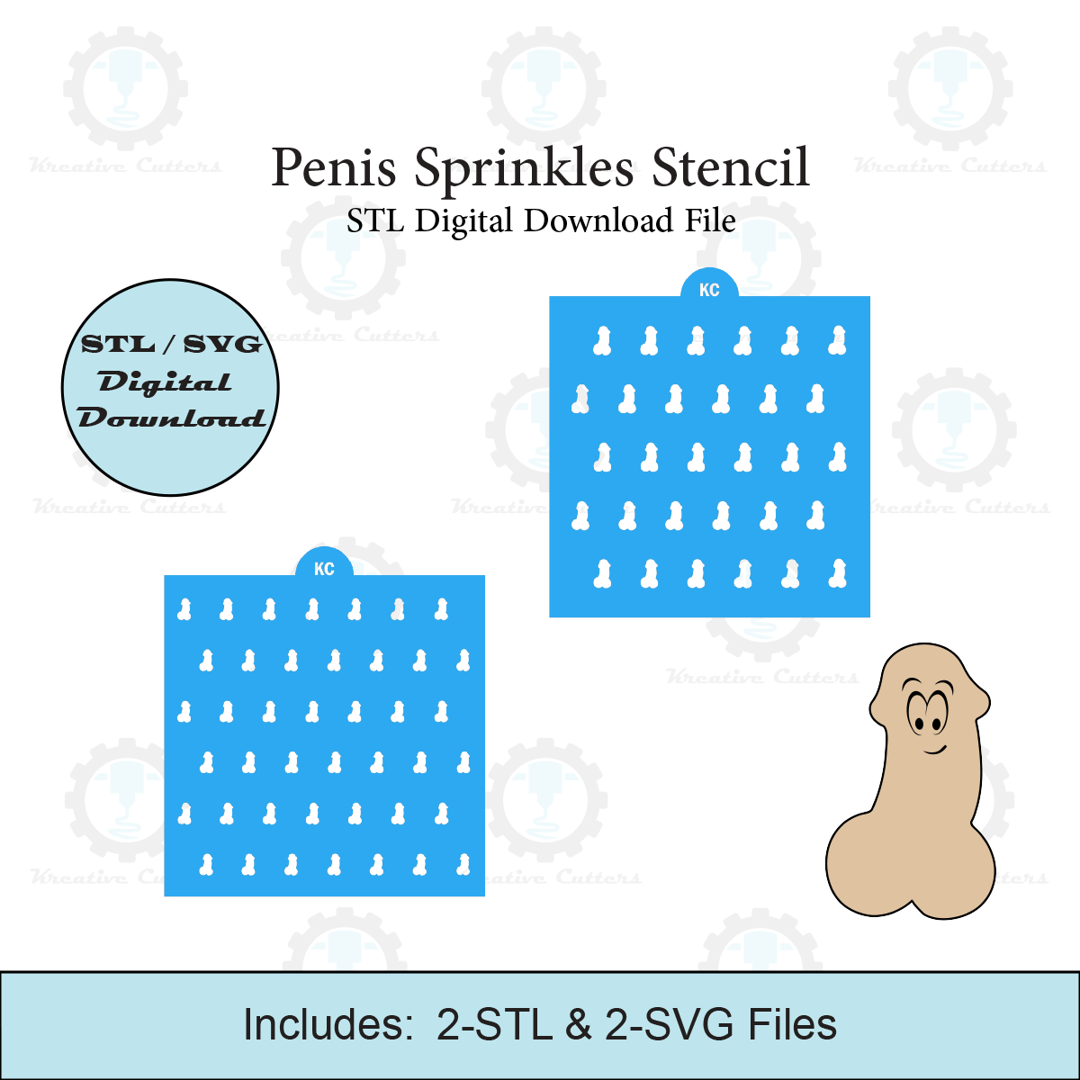 Penis Sprinkles Stencil | Laser or 3D Printed, Decorating Stencils | Digital Download STL & SVG Files