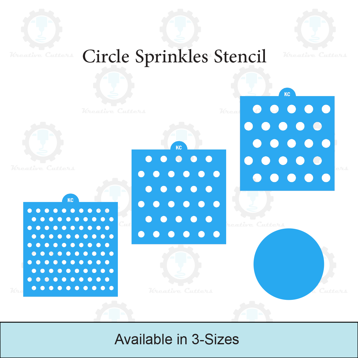 Circle Stencil Sprinkles Stencil | 3D Printed, Cookie, Cake, & Cupcake, Decorating Stencils