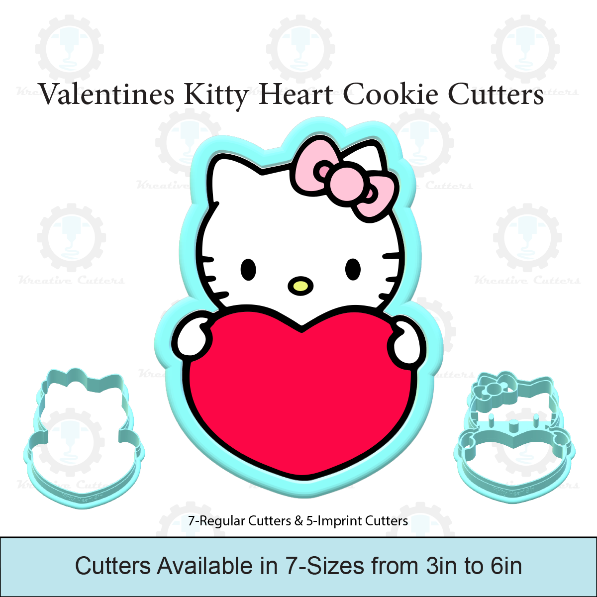 Valentines Heart Kitty Cookie Cutters