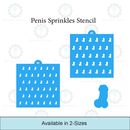 Penis Stencil Sprinkles Stencil | 3D Printed, Cookie, Cake, & Cupcake, Decorating Stencils