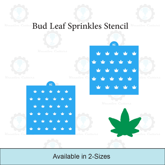 Bud Leaf Sprinkles Stencil | 3D Printed, Cookie, Cake, & Cupcake, Decorating Stencils