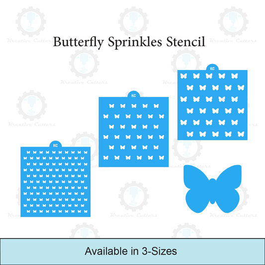 Butterfly Stencil Sprinkles Stencil | 3D Printed, Cookie, Cake, & Cupcake, Decorating Stencils