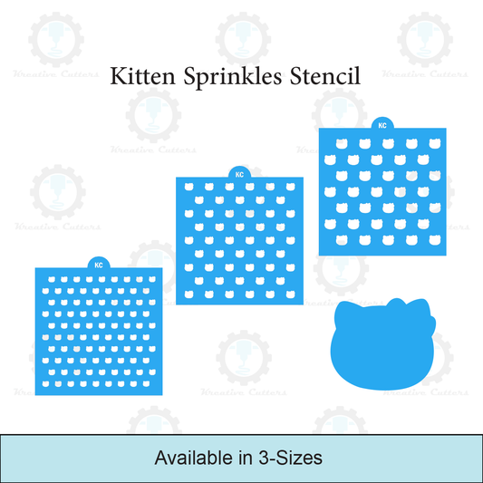 Kitty Stencil Sprinkles Stencil | 3D Printed, Cookie, Cake, & Cupcake, Decorating Stencils