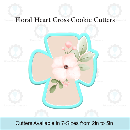 Floral Heart Cross Cookie Cutters