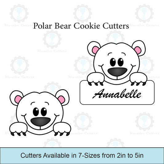 Polar Bear Cookie Cutters | With personalized Text Box Option