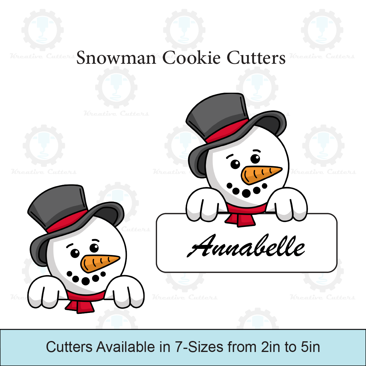 Snowman Cookie Cutters | With personalized Text Box Option