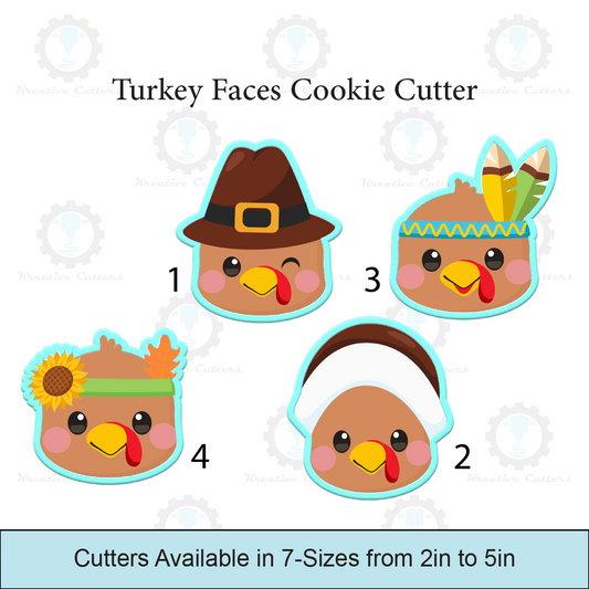 Turkey Faces Cookie Cutters