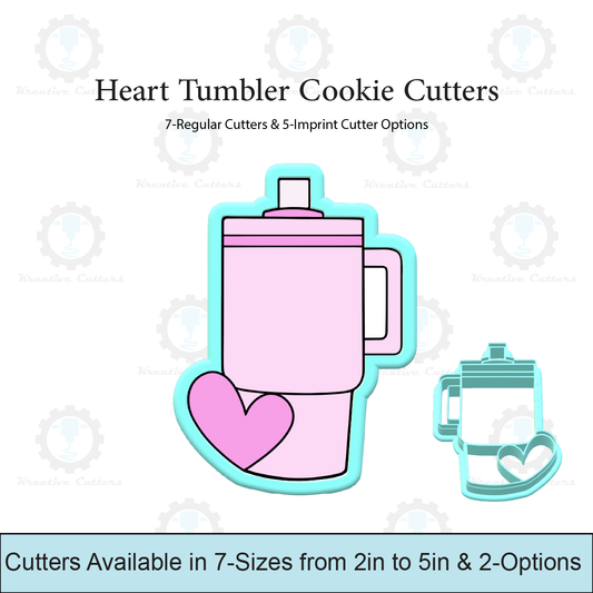 Heart Tumbler Cookie Cutters | With Imprint Cutter Option
