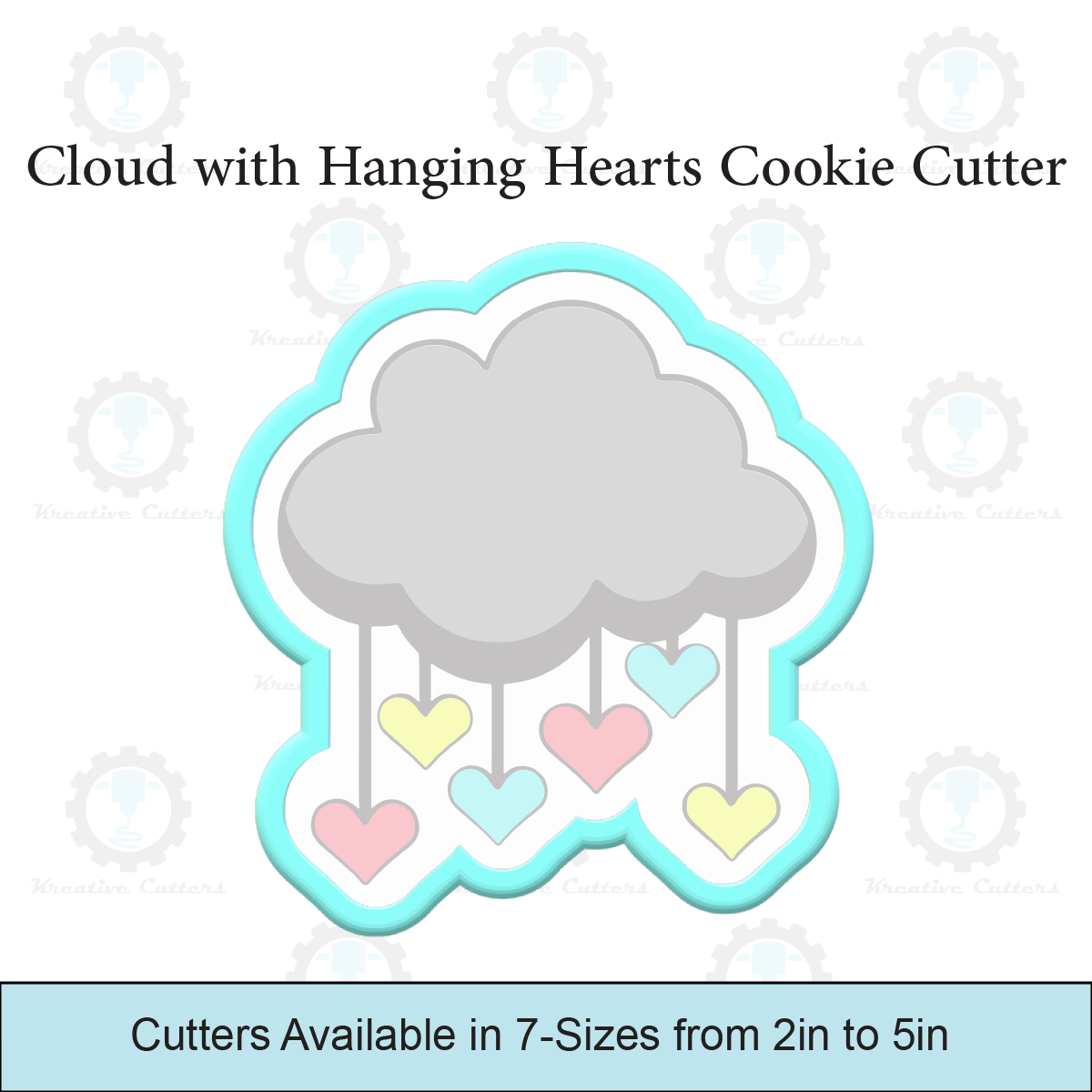 Cloud with Hanging Hearts Cookie Cutters