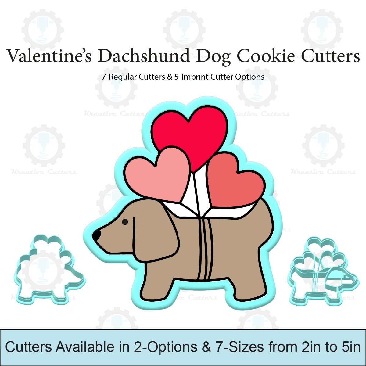 Valentines Dachshund Dog Cookie Cutters | With Imprint Cutter Option