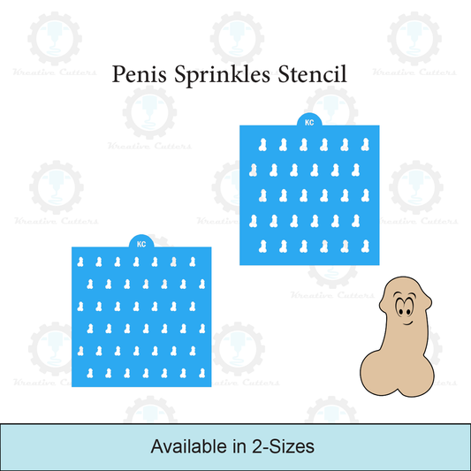 Penis Sprinkles Stencil | 3D Printed, Cookie, Cake, & Cupcake, Decorating Stencils