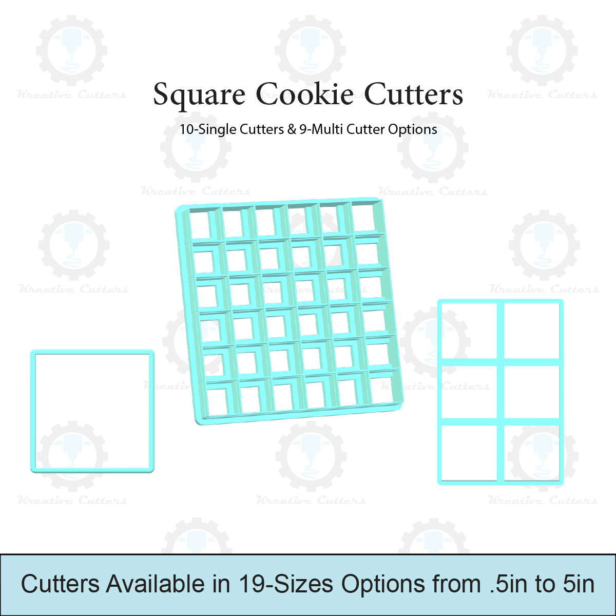 Square Cookie Cutters | 10-Single Cutters & 9-Multi Cutter Options