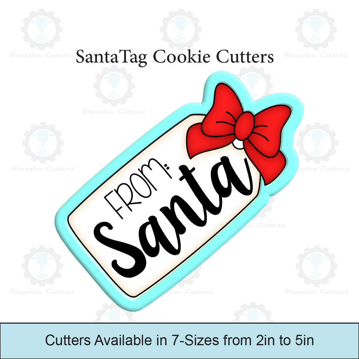 Santa Tag Cookie Cutters | With personalized Text Box