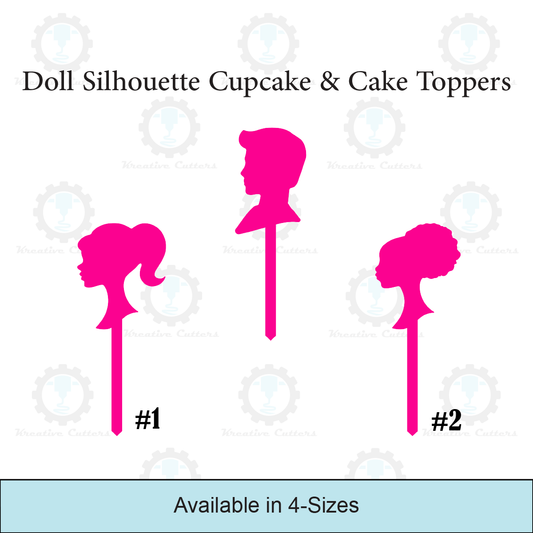 Doll Silhouette Cupcake & Cake Toppers