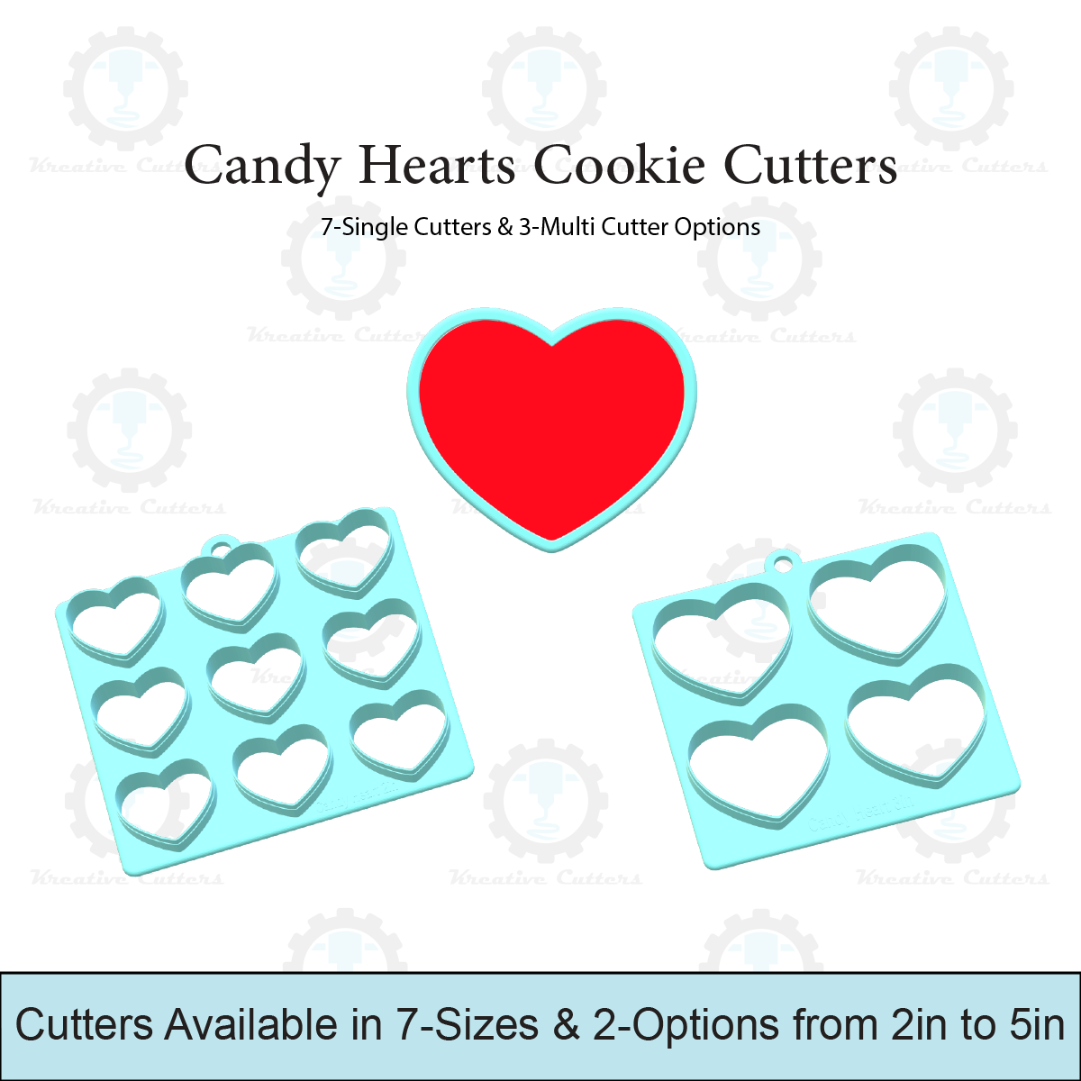 Candy Heart Cookie Cutters | 7-Single Cutters & 3-Multi Cutter Options