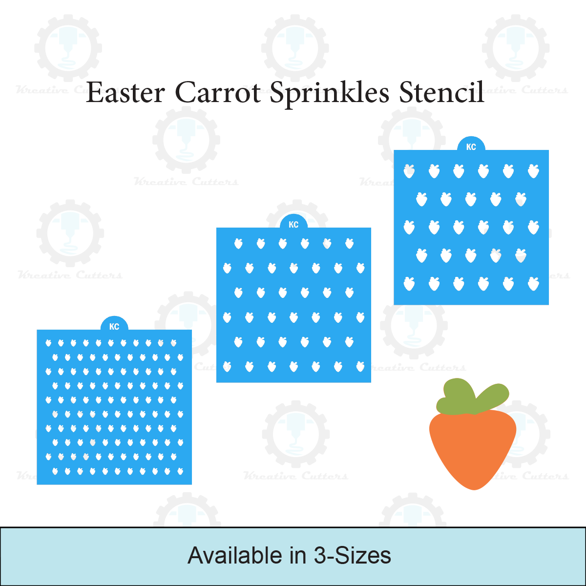 Easter Carrot Stencil Sprinkles Stencil | 3D Printed, Cookie, Cake, & Cupcake, Decorating Stencils
