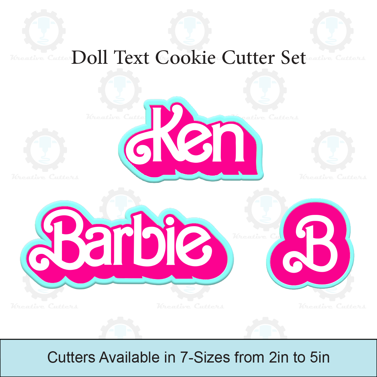 Doll Text Cookie Cutters Set