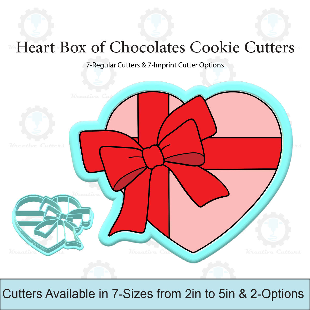 Heart Box of Chocolates Cookie Cutters | With Imprint Cutter Option