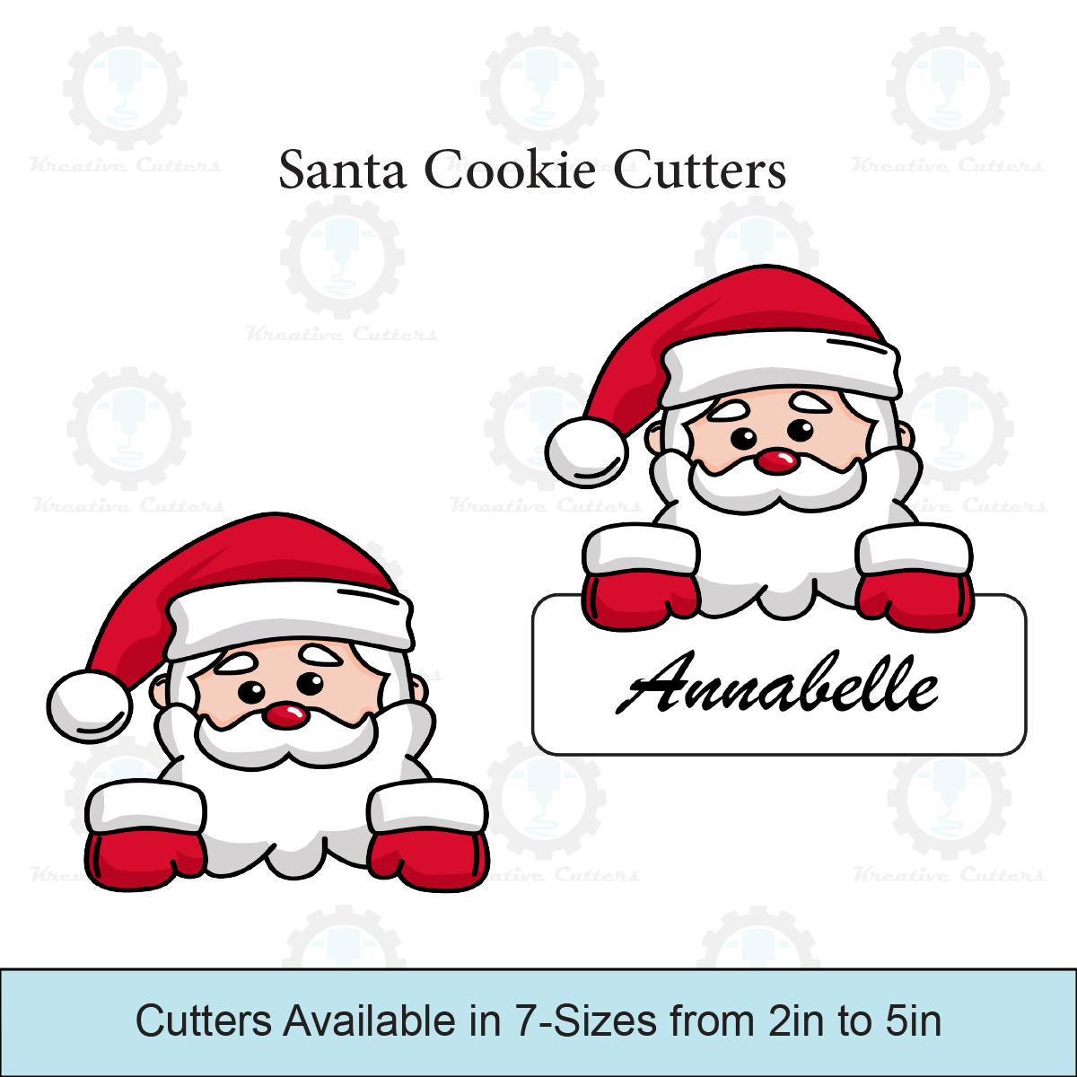 Santa Cookie Cutters | With personalized Text Box Option