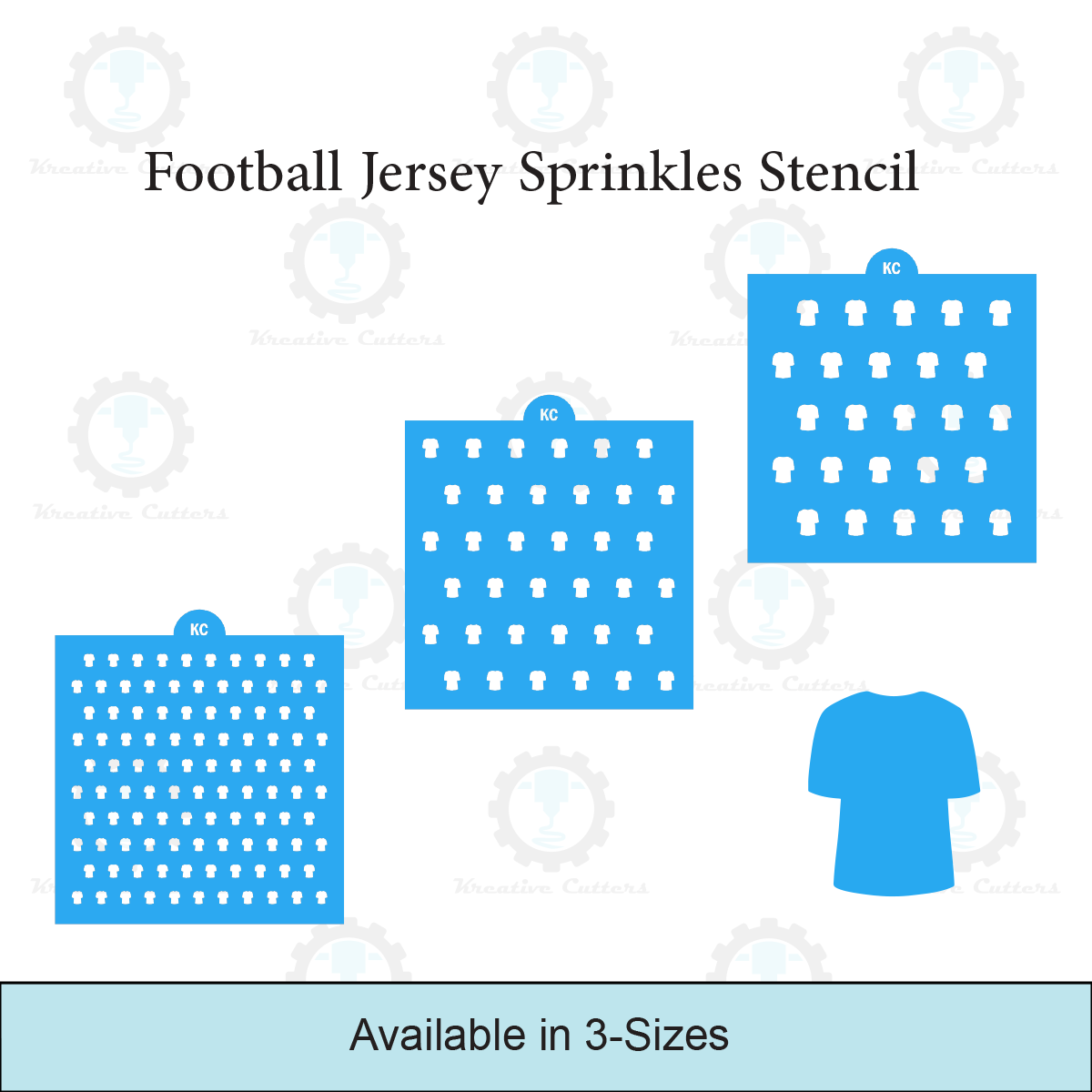 Football Jersey Sprinkles Stencil | 3D Printed, Cookie, Cake, & Cupcake, Decorating Stencils