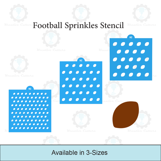 Football Sprinkles Stencil | 3D Printed, Cookie, Cake, & Cupcake, Decorating Stencils