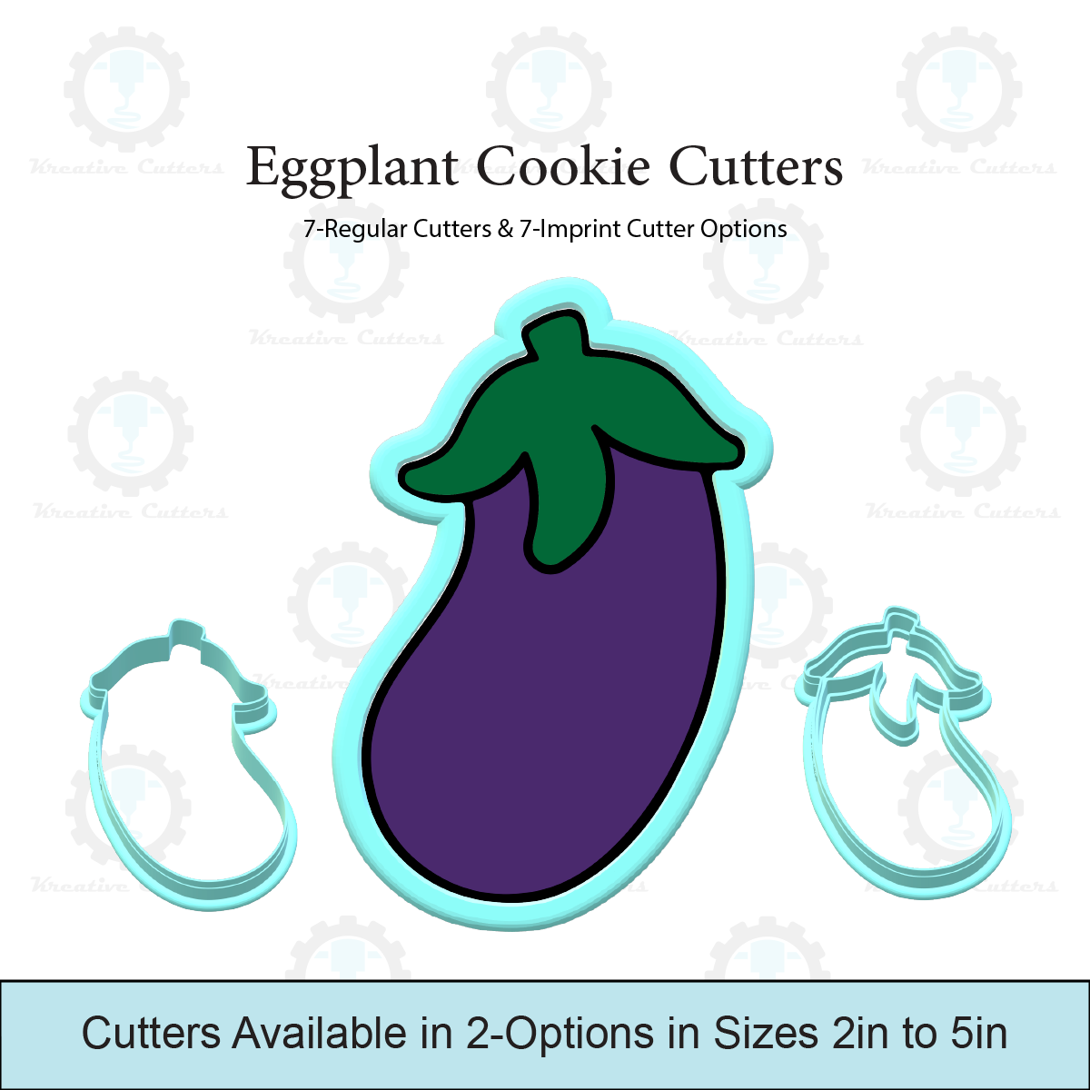 Eggplant Cookie Cutters | With Imprint Cutter Option