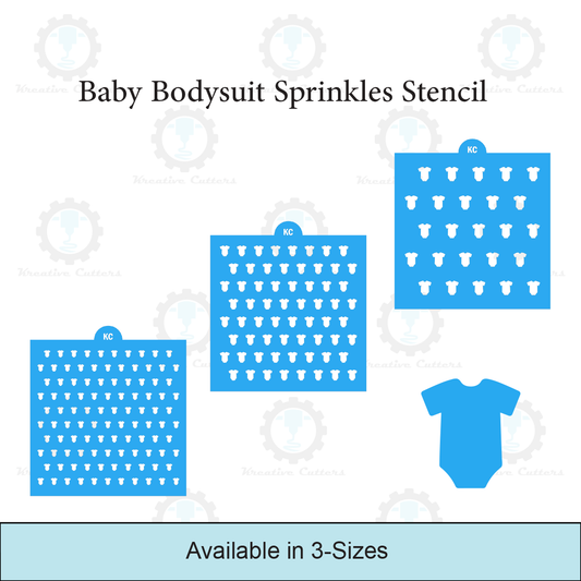 Baby Bodysuit Sprinkles Stencil | 3D Printed, Cookie, Cake, & Cupcake, Decorating Stencils