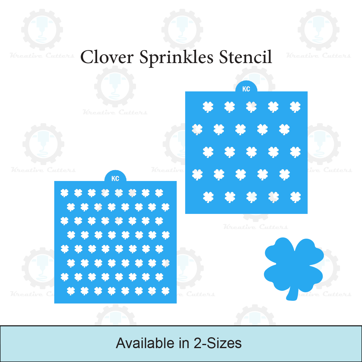 Clover Sprinkles Stencil | 3D Printed, Cookie, Cake, & Cupcake, Decorating Stencils