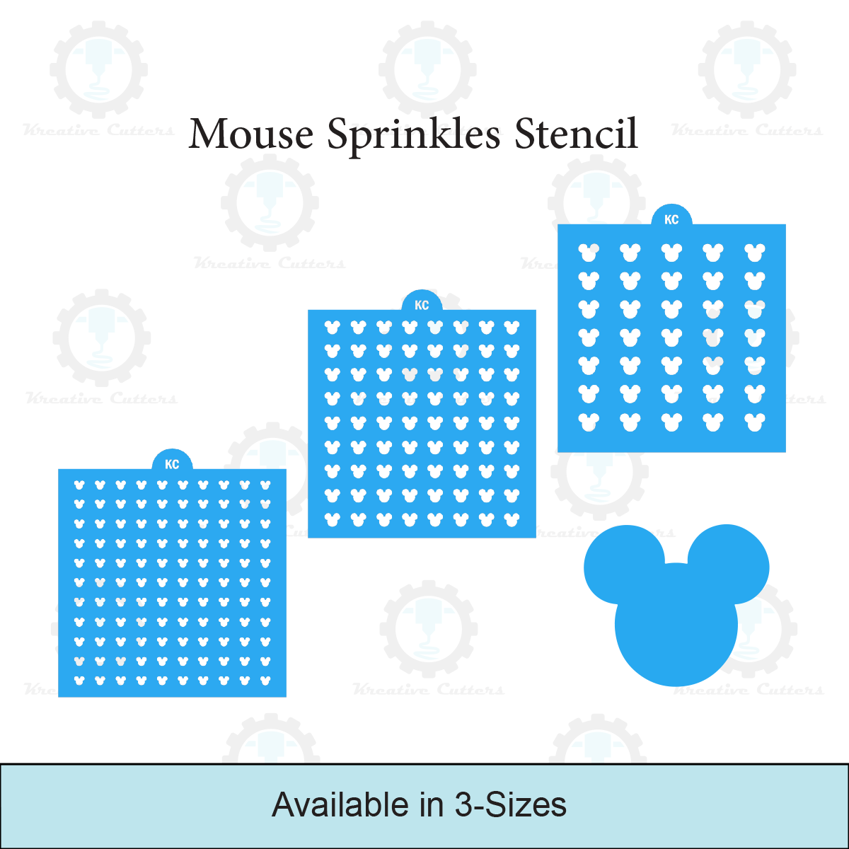Mouse Sprinkles Stencil | 3D Printed, Cookie, Cake, & Cupcake, Decorating Stencils