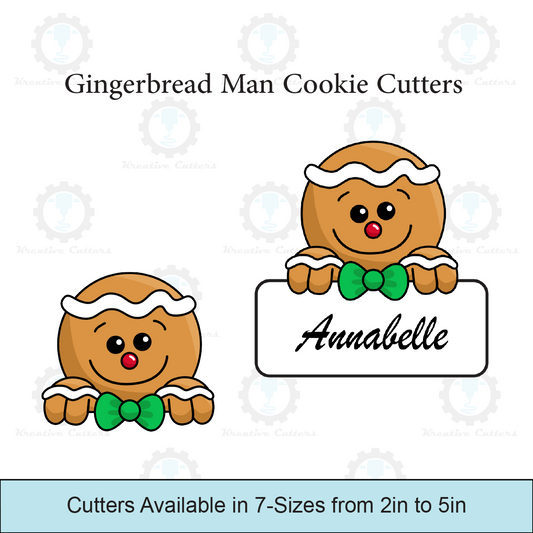 Gingerbread Man Cookie Cutters | With personalized Text Box Option