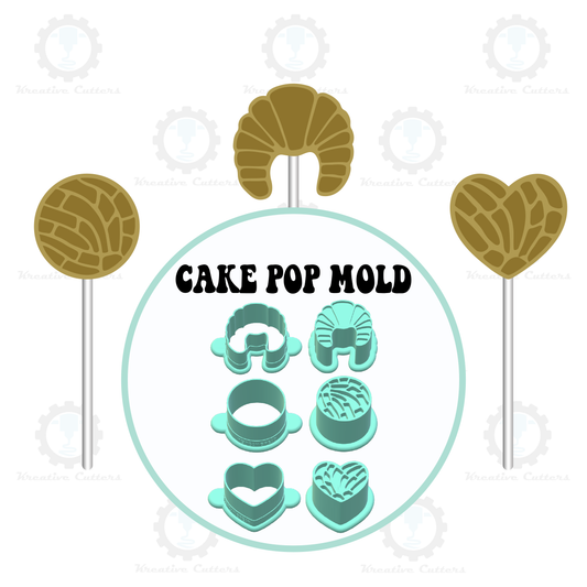 Mexican Bread, Concha Cake Pop Molds with Fondant Embosser