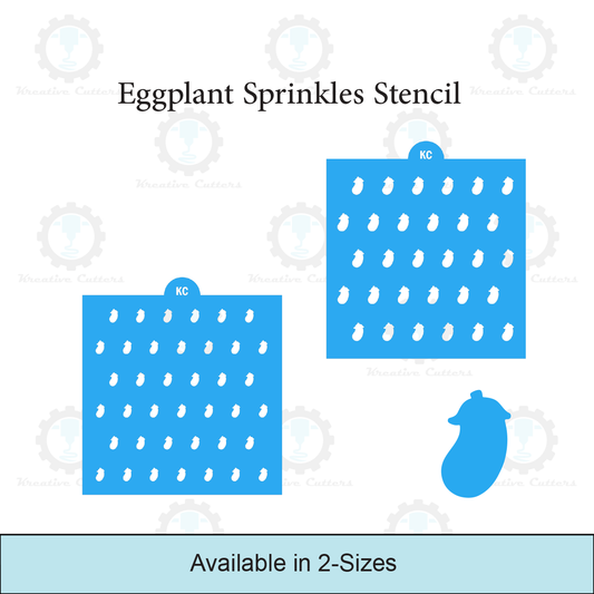 Eggplant Stencil Sprinkles Stencil | 3D Printed, Cookie, Cake, & Cupcake, Decorating Stencils