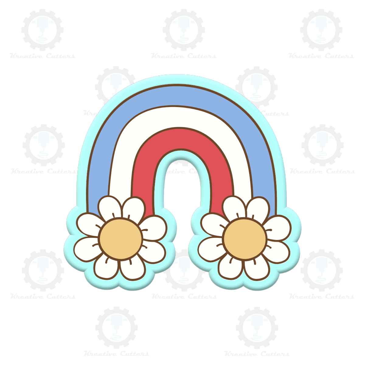Groovy Flower Rainbow Cookie Cutters