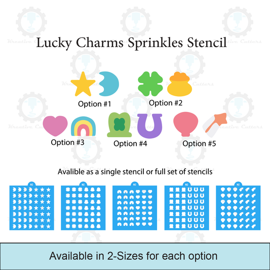 Lucky Charms Sprinkles Stencils | 3D Printed, Cookie, Cake, & Cupcake, Decorating Stencils
