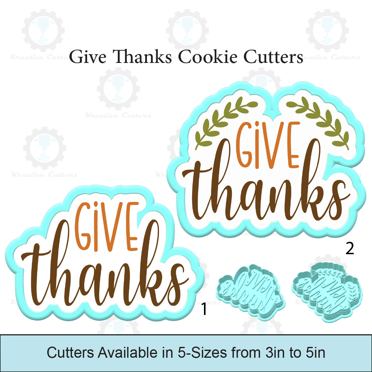 Give Thanks Cookie Cutters | With Stamp Option