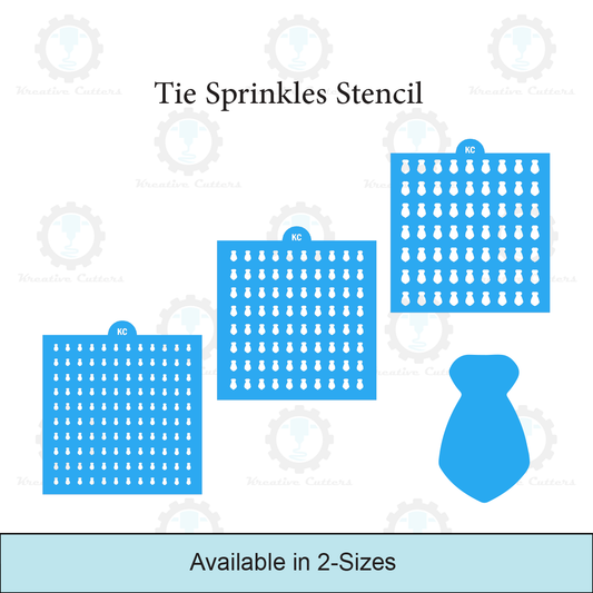 Tie Sprinkles Stencil | 3D Printed, Cookie, Cake, & Cupcake, Decorating Stencils