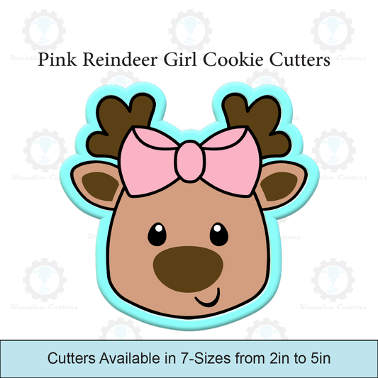 Pink Reindeer Girl Cookie Cutters