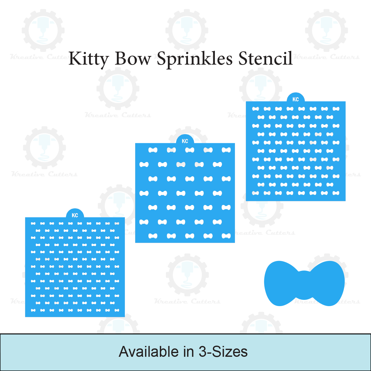 Kitty Bow Sprinkles Stencil | 3D Printed, Cookie, Cake, & Cupcake, Decorating Stencils
