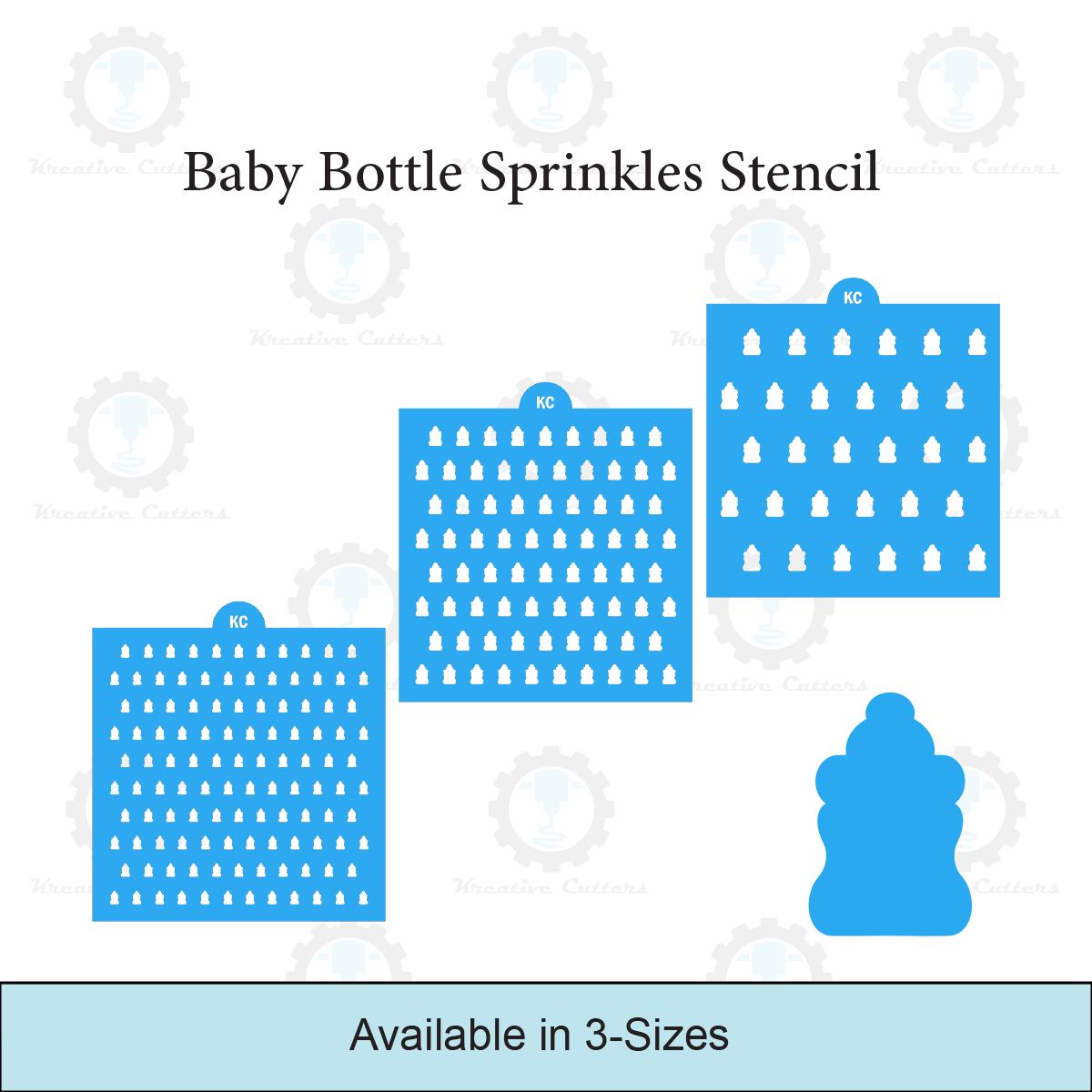 Baby Bottle Sprinkles Stencil | 3D Printed, Cookie, Cake, & Cupcake, Decorating Stencils