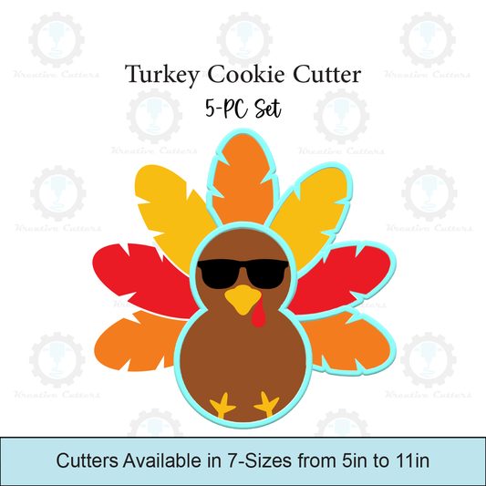 Turkey Cookie Cutter Platter 5-PC Set