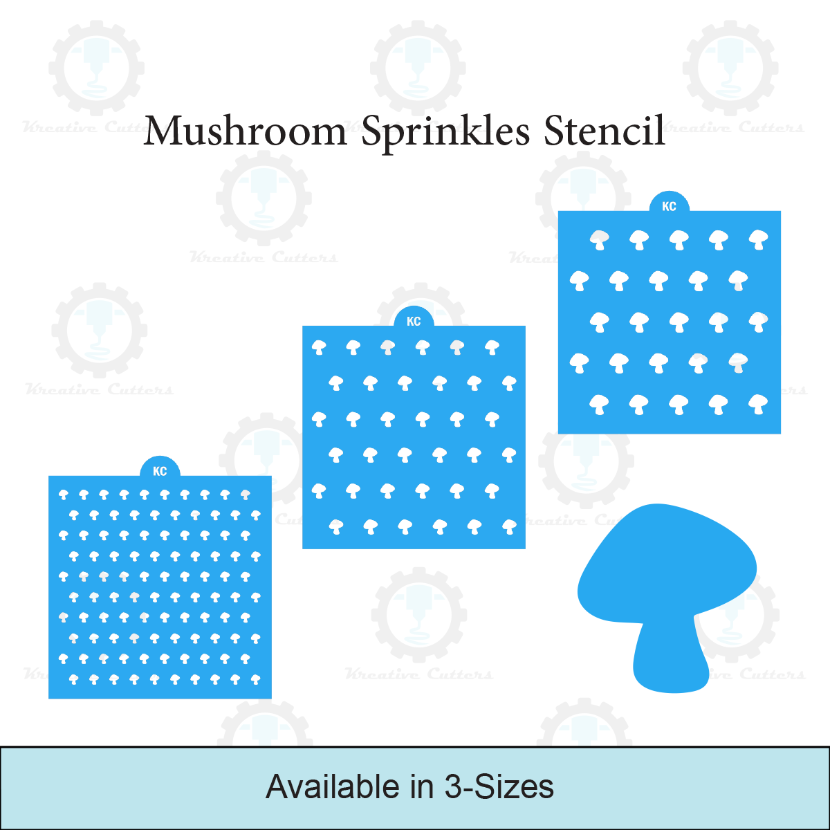 Mushroom Sprinkles Stencil | 3D Printed, Cookie, Cake, & Cupcake, Decorating Stencils