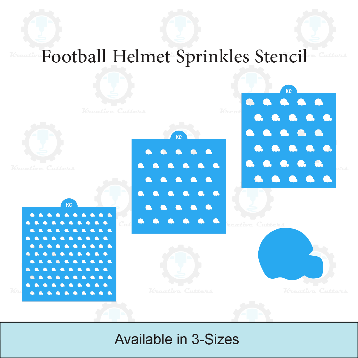Football Helmet Sprinkles Stencil | 3D Printed, Cookie, Cake, & Cupcake, Decorating Stencils
